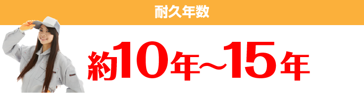 耐久年数 約10年～15年