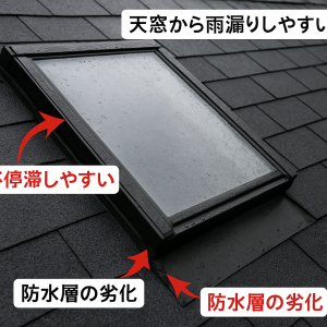 天窓雨漏り　トップライト雨漏り　天窓工事　トップライト工事　屋根工事　屋根カバー工事　リリーフ住宅