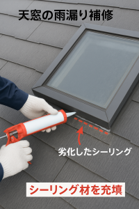 天窓雨漏り　トップライト雨漏り　天窓工事　トップライト工事　屋根工事　屋根カバー工事　リリーフ住宅